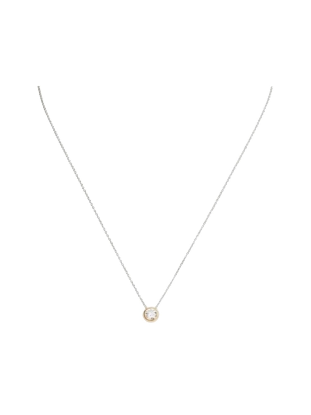 new Lassaire ☺︎︎ Bezel Set Simulated Diamond Necklace ☺︎︎ 18K Gold Plated 925 SS - Picture 3 of 16